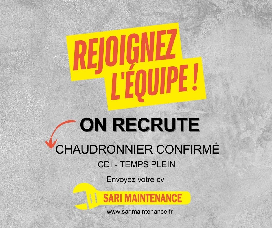 Sari Maintenance Terrasson Lavilledieu recrutement chaudronnier emplois CDI Dordogne Nouvelle Aquitaine Corrèze www.sarimaintenance.fr